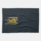 ハウスオブザドラゴン金ゴールド&グリーンニューイヤー | 恭喜發財 キッチンタオル (横)