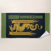 ハウスオブザドラゴン金ゴールド&グリーンニューイヤー | 恭喜發財 ビーチタオル (正面)