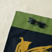 ハウスオブザドラゴン金ゴールド&グリーンニューイヤー | 恭喜發財 ビーチタオル (インサイチュ)