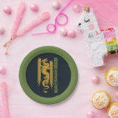 ハウスオブザドラゴン金ゴールド&グリーンニューイヤー | 恭喜發財 ペーパープレート (パーティー)