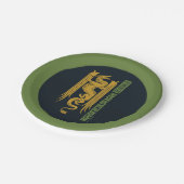 ハウスオブザドラゴン金ゴールド&グリーンニューイヤー | 恭喜發財 ペーパープレート (アングル)