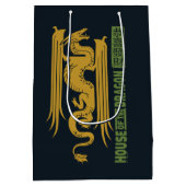 ハウスオブザドラゴン金ゴールド&グリーンニューイヤー | 恭喜發財 ミディアムペーパーバッグ (裏面)