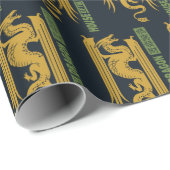 ハウスオブザドラゴン金ゴールド&グリーンニューイヤー | 恭喜發財 ラッピングペーパー (ロールコーナー)