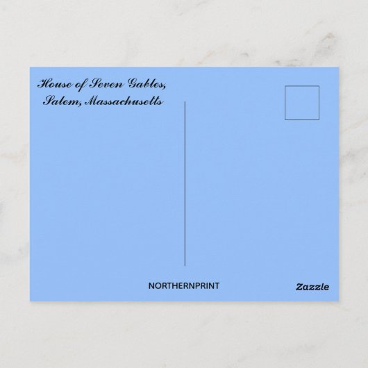 ハウスオブセブンゲーブルズサレムマサチューセッツ ポストカード (裏面)