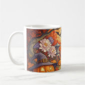 ハウスオブプグドッグ&ハロウィーン，秋，アートヌオーヴォ コーヒーマグカップ (左)