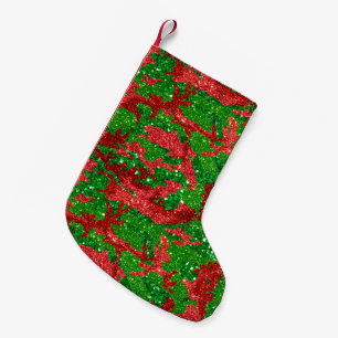 ハウスオブ迷彩柄クリスマスグリッターカモフラージュ スモールクリスマスストッキング