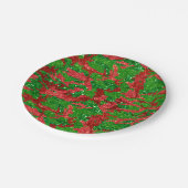 ハウスオブ迷彩柄クリスマスグリッターカモフラージュ ペーパープレート (アングル)