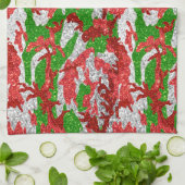 ハウスオブ迷彩柄シルバークリスマスパターン キッチンタオル (折り畳み)