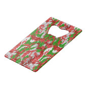 ハウスオブ迷彩柄シルバークリスマスパターン クレジットカード栓抜き (正面アングル)