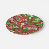 ハウスオブ迷彩柄シルバークリスマスパターン ペーパープレート (アングル)