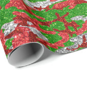 ハウスオブ迷彩柄シルバークリスマスパターン ラッピングペーパー (ロールコーナー)