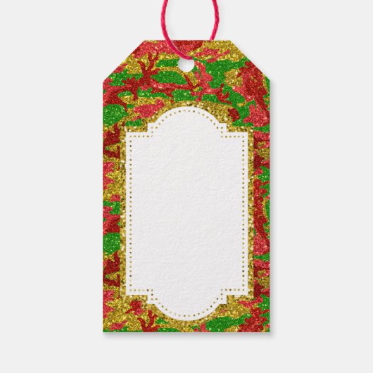 ハウスオブ迷彩柄金ゴールドクリスマスパターン ギフトタグ (裏面)