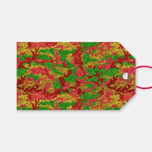 ハウスオブ迷彩柄金ゴールドクリスマスパターン ギフトタグ (正面(横))