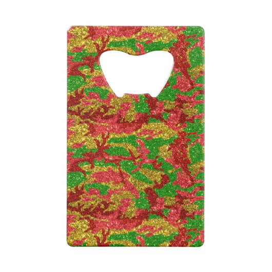 ハウスオブ迷彩柄金ゴールドクリスマスパターン クレジットカード栓抜き (裏面)