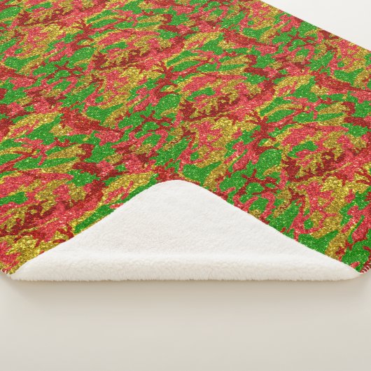 ハウスオブ迷彩柄金ゴールドクリスマスパターン シェルパブランケット (3/4)