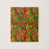 ハウスオブ迷彩柄金ゴールドクリスマスパターン ジグソーパズル (縦)