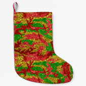 ハウスオブ迷彩柄金ゴールドクリスマスパターン スモールクリスマスストッキング (正面)