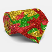 ハウスオブ迷彩柄金ゴールドクリスマスパターン ネクタイ (ロール)