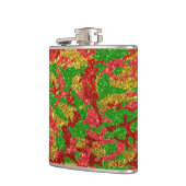 ハウスオブ迷彩柄金ゴールドクリスマスパターン フラスク (左)