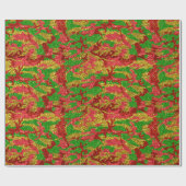 ハウスオブ迷彩柄金ゴールドクリスマスパターン ラッピングペーパー (フラット)