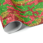 ハウスオブ迷彩柄金ゴールドクリスマスパターン ラッピングペーパー (ロールコーナー)