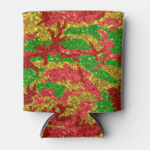 ハウスオブ迷彩柄金ゴールドクリスマスパターン 缶クーラー (正面)