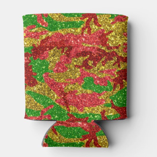 ハウスオブ迷彩柄金ゴールドクリスマスパターン 缶クーラー (裏面)