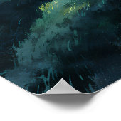 ハウスオンムーンライトヒル – 印象派スタイル ポスター (角)