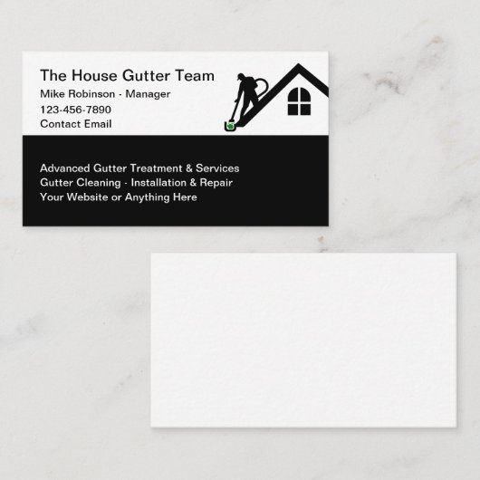 ハウスガターの清掃及び設置 名刺 (正面/裏面)