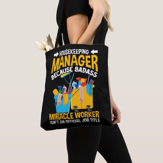 ハウスキおもしろいーパーマネージャジョブハウスクリーニング引用文 トートバッグ (クローズアップ)