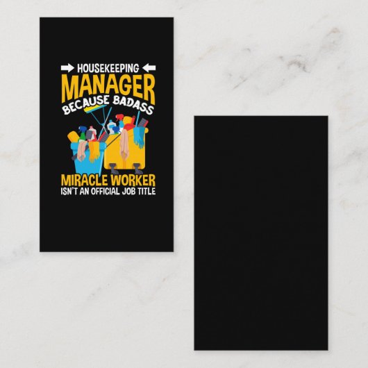 ハウスキおもしろいーパーマネージャジョブハウスクリーニング引用文 名刺 (正面/裏面)