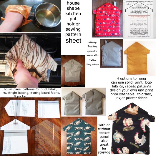 ハウスキッチンホルダー裁縫パターンダウンロード ポスター