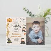 ハウスキッ幽霊のよく出るズハロウィーン誕生日招待状 招待状 (スタンド正面)