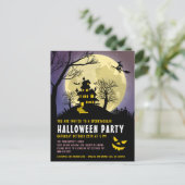 ハウスキッ幽霊のよく出るズハローウィンパーティ招待状 ポストカード (スタンド正面)