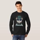 ハウスキャットレインボーDjキャット子猫 Tシャツ (正面フル)