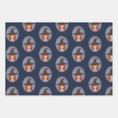 ハウスキュート不気味リトルウィッチフクロウムーンハロウィン ラッピングペーパーシート (正面2)