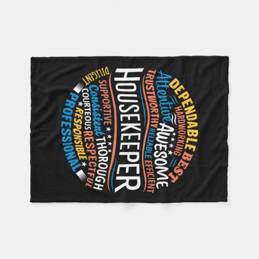 ハウスキーパーギフトハウスキーピングおもしろいウィークアヴェア フリースブランケット (正面(横))