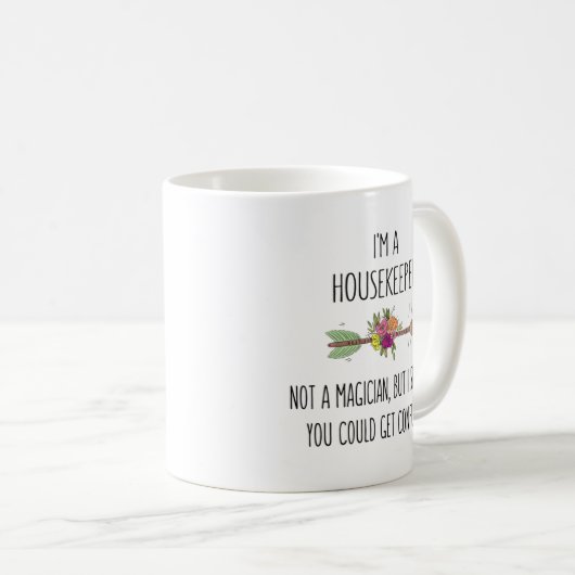 ハウスキーパーハウスクリーナーギフトおもしろいアイディア コーヒーマグカップ (正面右)