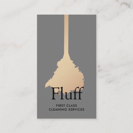 ハウスキーパー金ゴールドフェザーダスターハウスクリーニング 名刺 (正面)