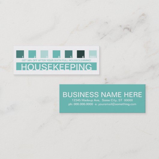 ハウスキーピングお客モダン様の評価(正方形) ロイヤリティカード (正面/裏面)