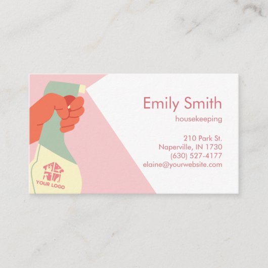 ハウスキーピングサービスハンドクリーニングスプレーQRコード 名刺 (正面)