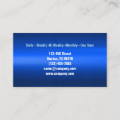 ハウスキーピングハウスキーパーメイドサービスクリーナー 名刺 (裏面)