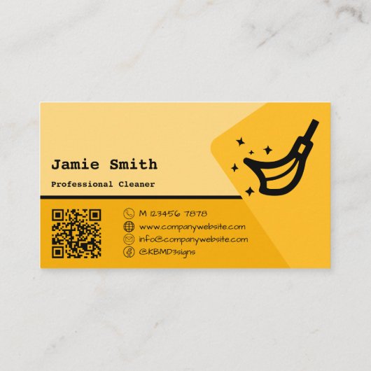 ハウスキーピング清掃サービスイエロービジネスカード 名刺 (裏面)
