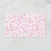 ハウスキーピング漫画ピンクパターン清掃サービス 名刺 (裏面)