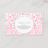 ハウスキーピング漫画ピンクパターン清掃サービス 名刺 (正面)