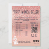ハウスキーピング メイド 価格 ローズゴールド ブラッシュ QRコード 招待状 (正面)
