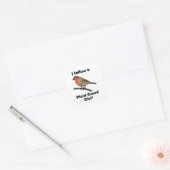 ハウスクイリントウカゲイ(House Finch)ビーガン(植物性食)面白い鳥 スクエアシール (封筒)