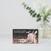 ハウスクモダンリーニングヒョウ&バラ金ゴールドグリッター 名刺 (スタンド正面)