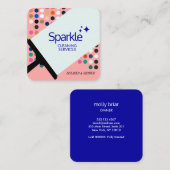 ハウスクリーナスキージ清掃サービス スクエア名刺 (正面/裏面)