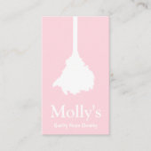 ハウスクリーナピンクフェザーダスター清掃サービス 名刺 (正面)